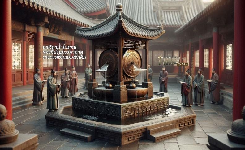 นาฬิกาน้ำโบราณของจีนในบรรยากาศราชวงศ์ฮั่นแบบดั้งเดิม